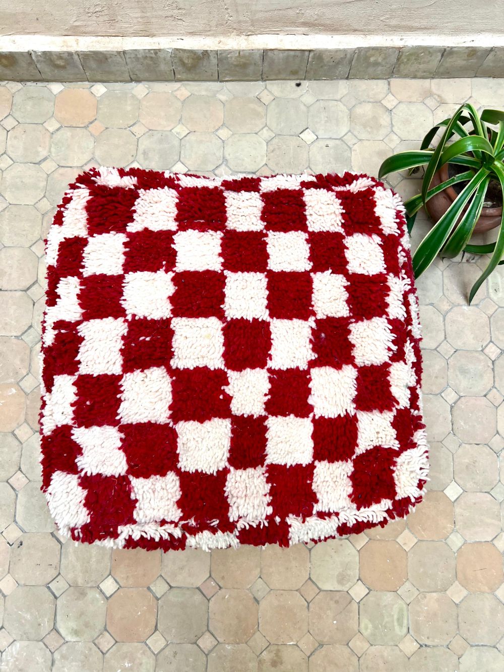 Moroccan Checkered Pouf