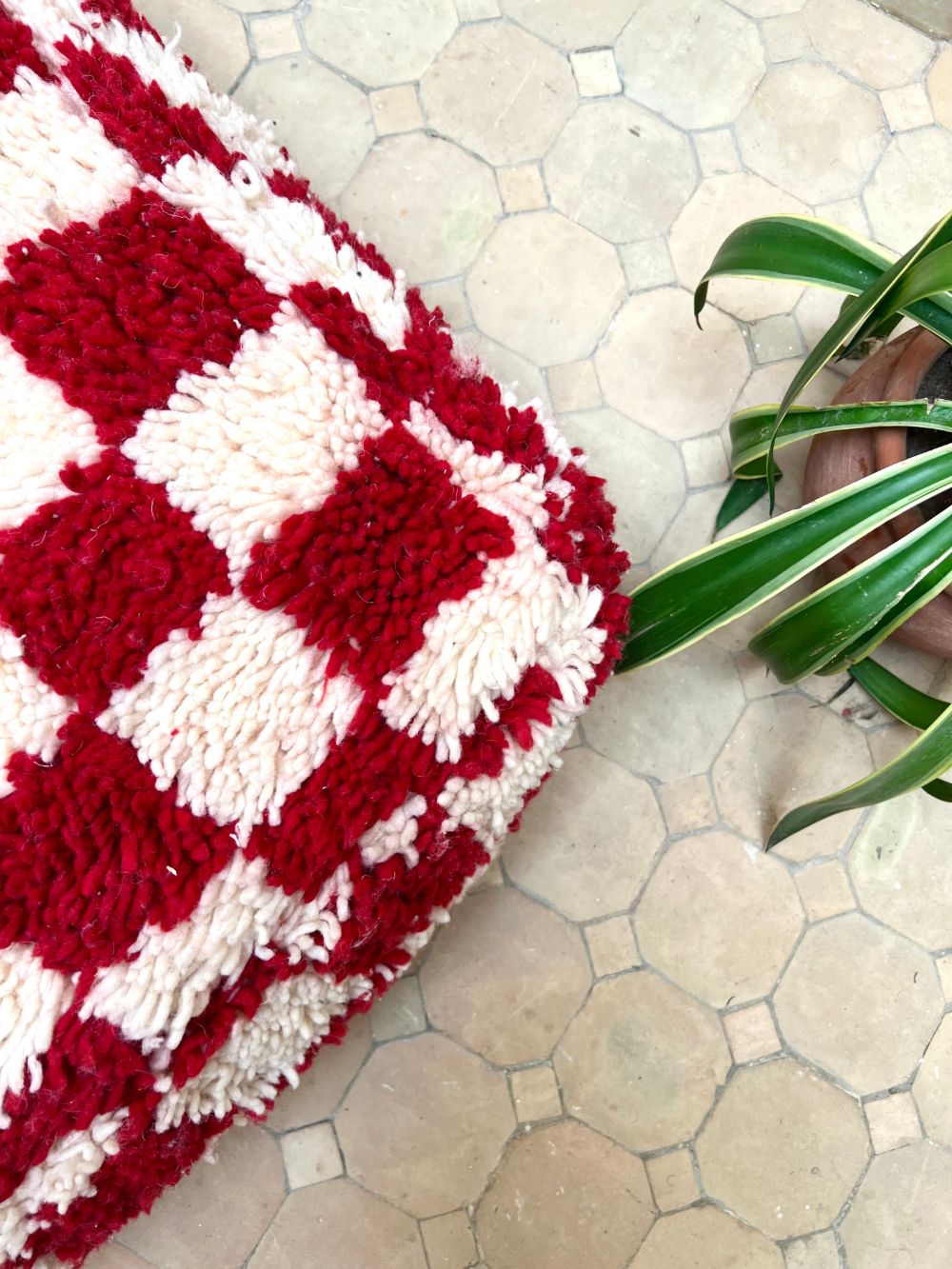 Moroccan Checkered Pouf