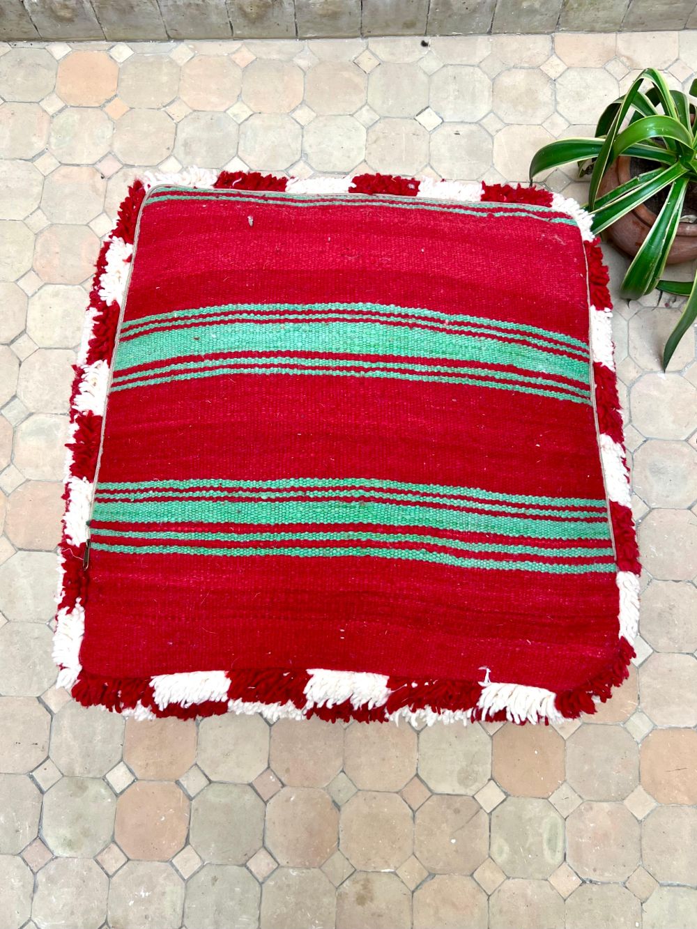 Moroccan Checkered Pouf