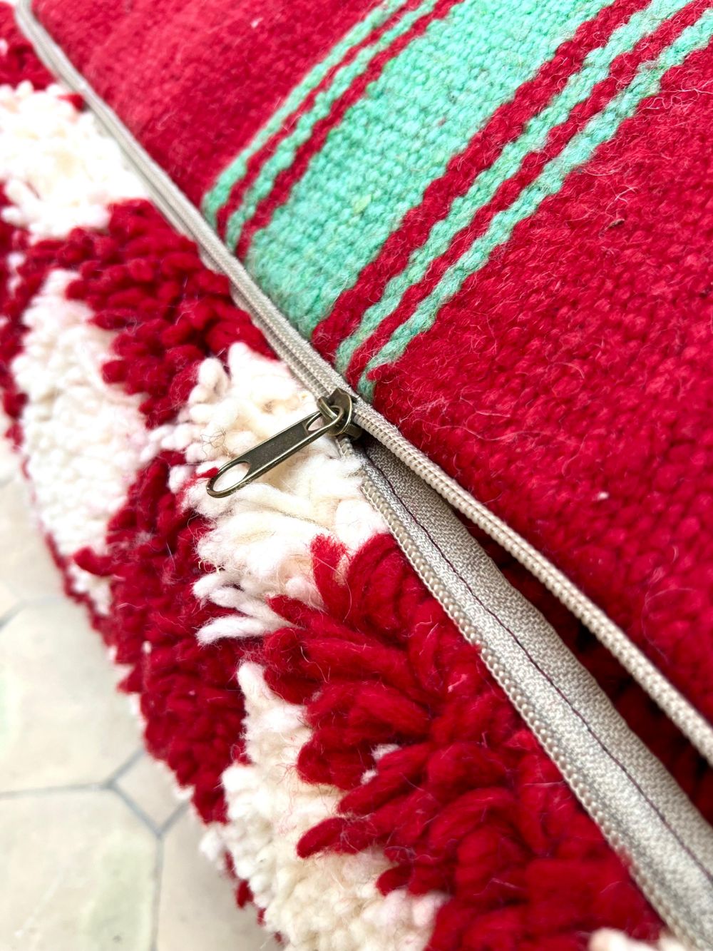 Moroccan Checkered Pouf