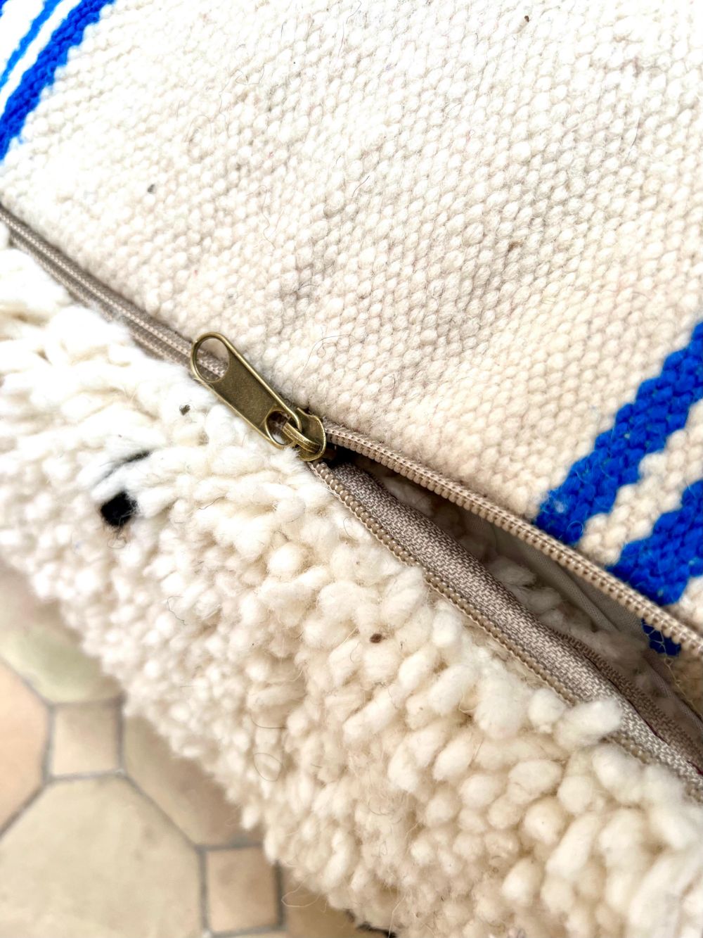 Moroccan Black and white Pouf