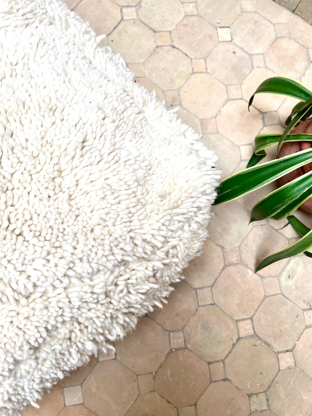 Moroccan All white Pouf