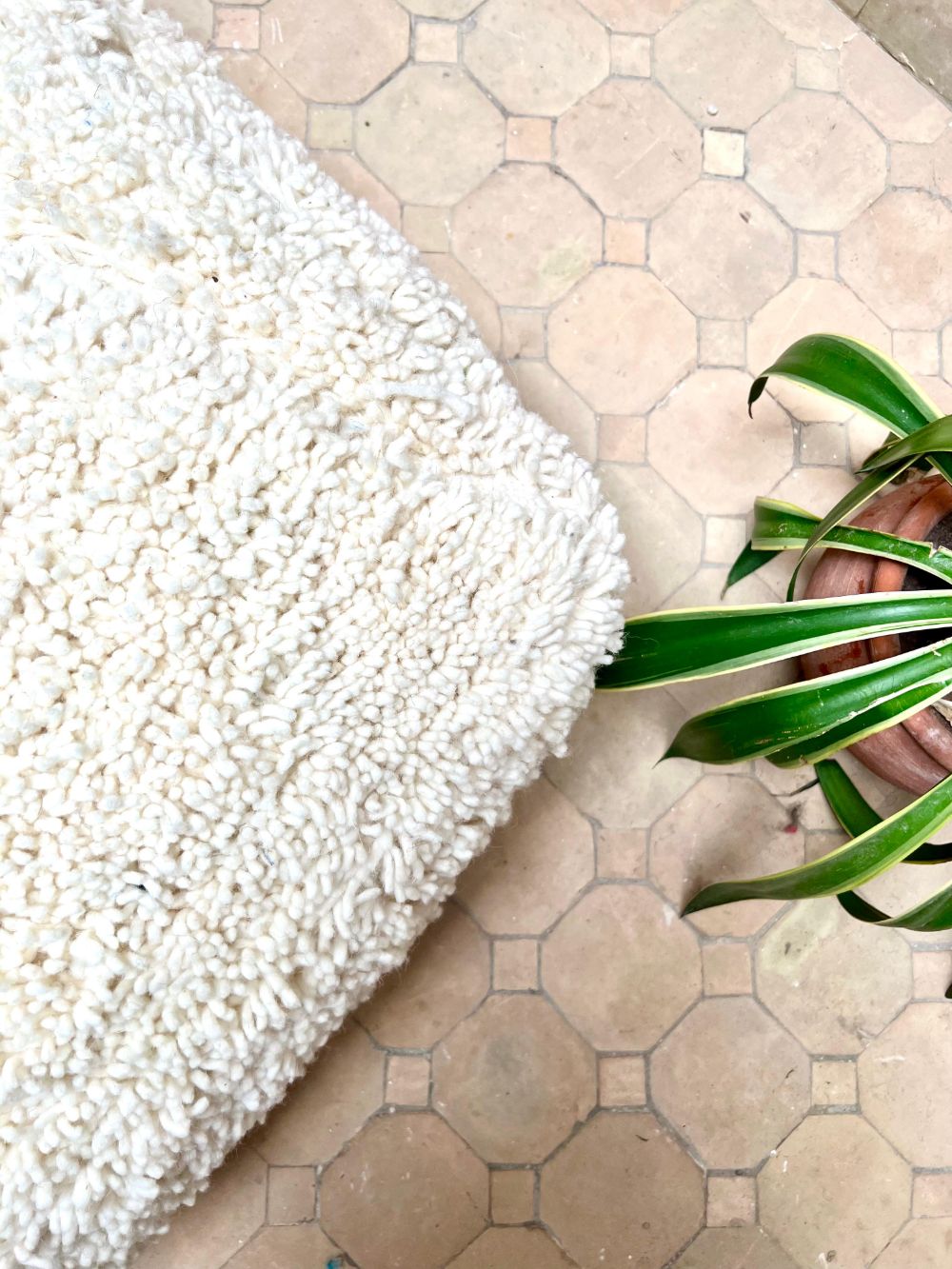 Moroccan All white Pouf