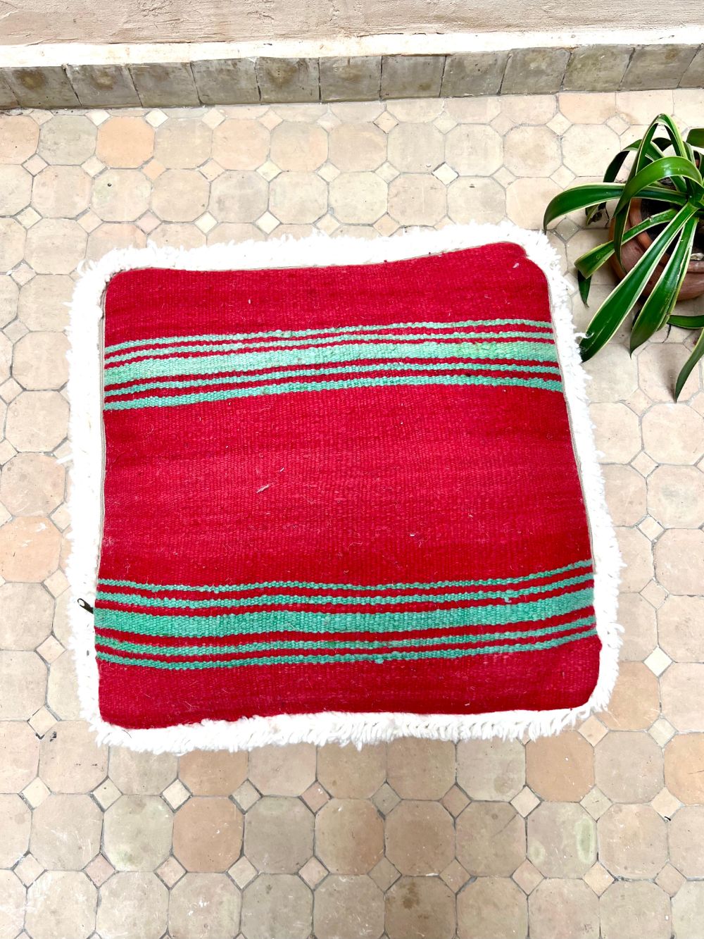 Moroccan All white Pouf