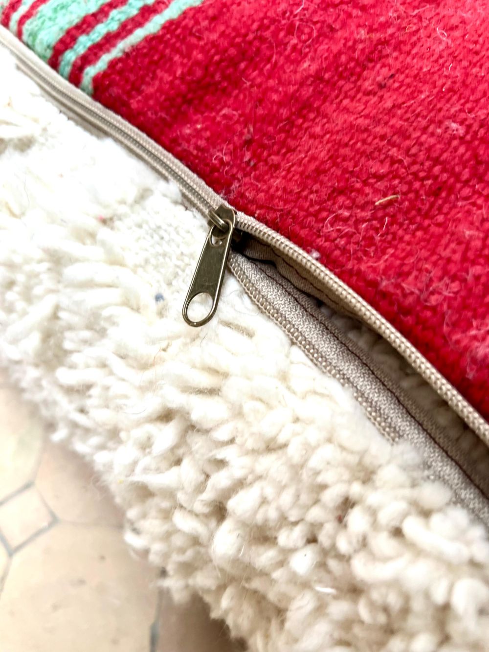 Moroccan All white Pouf