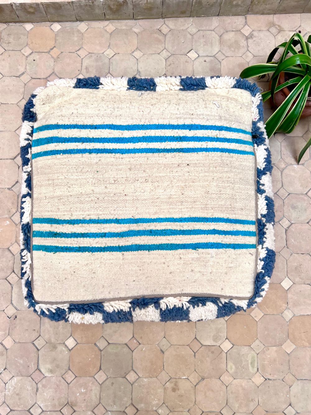 Moroccan Checkered Pouf