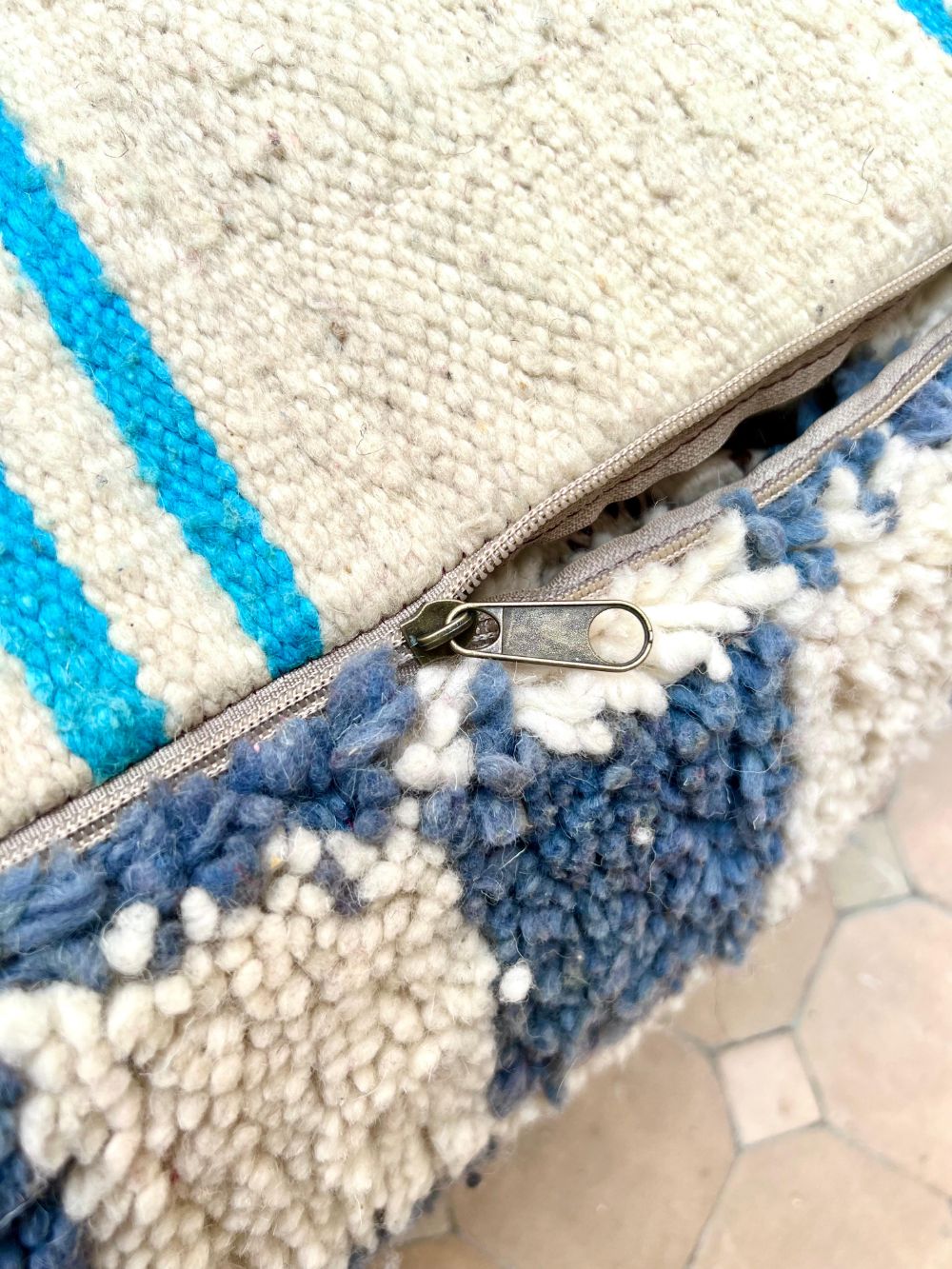 Moroccan Checkered Pouf