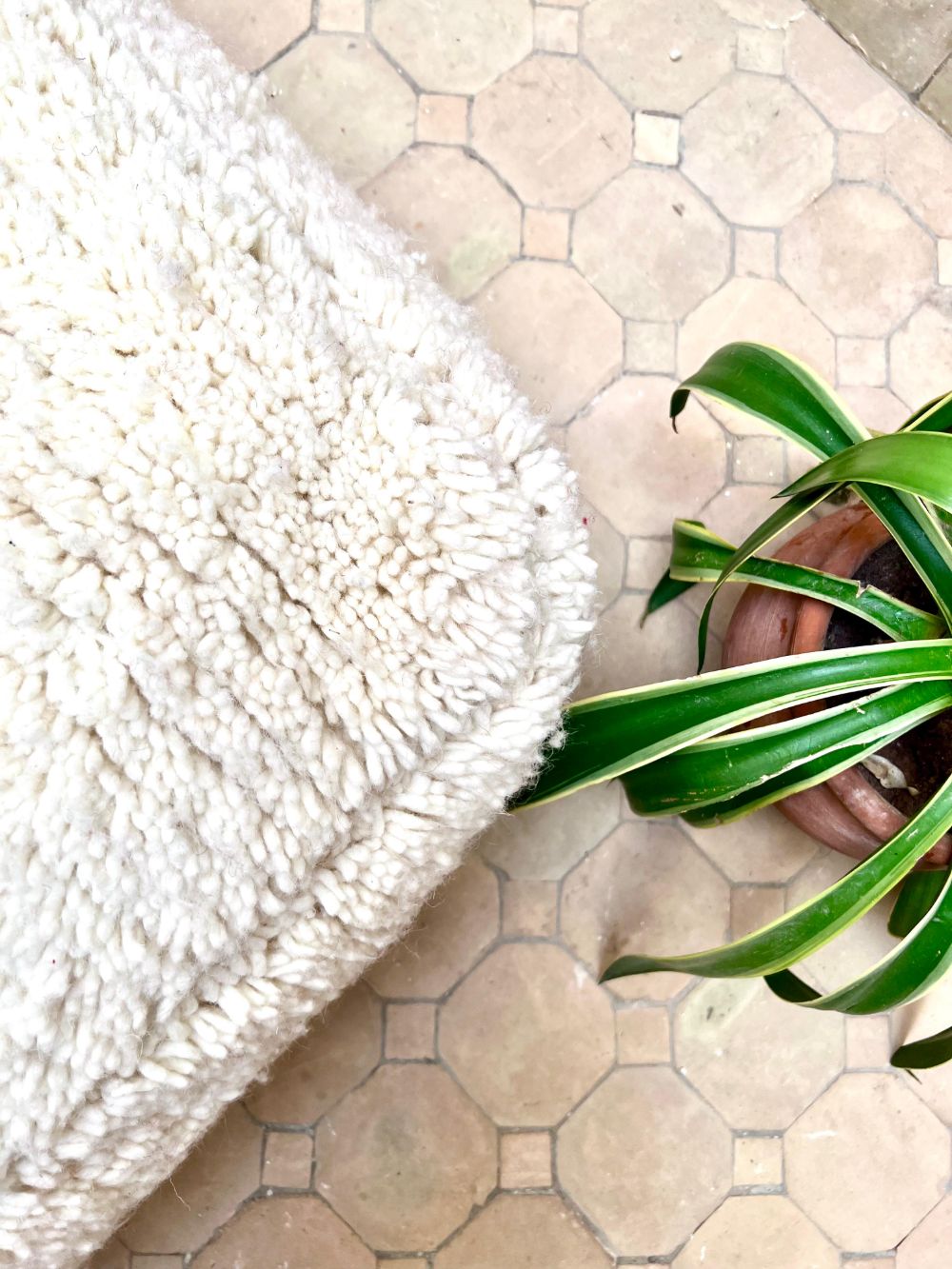 Moroccan All white Pouf