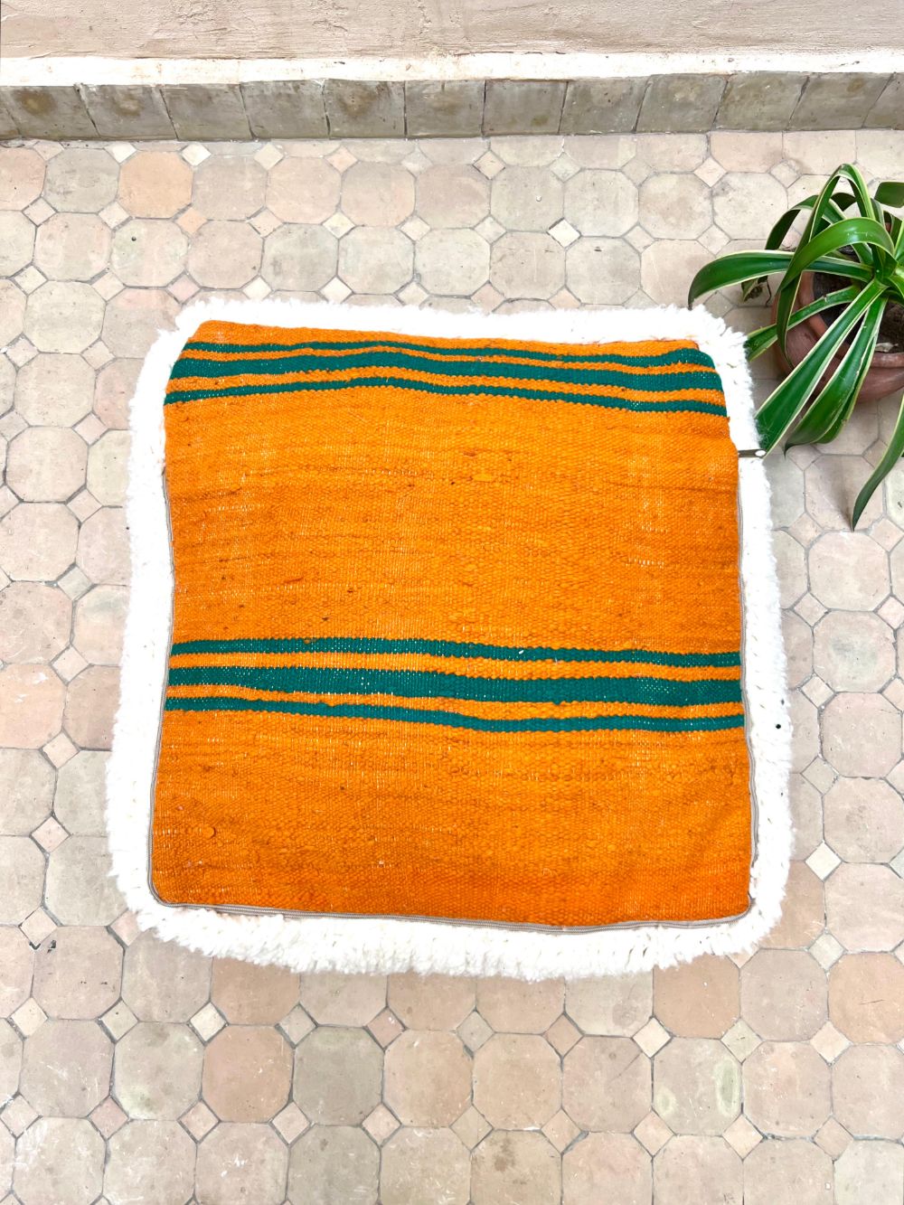 Moroccan All white Pouf