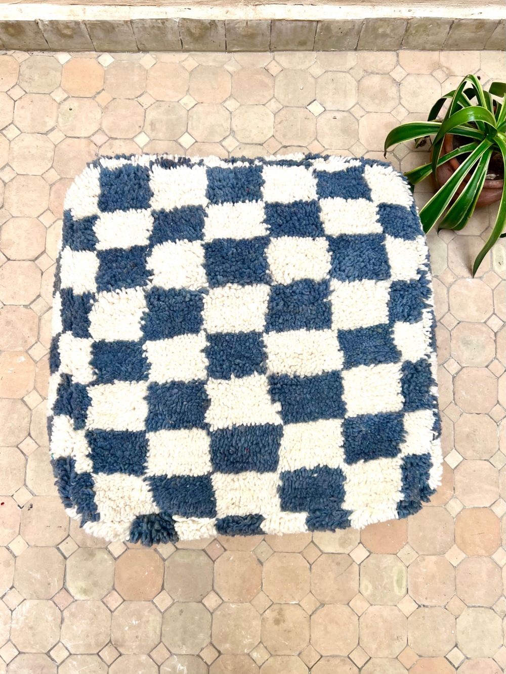 Moroccan Checkered Pouf