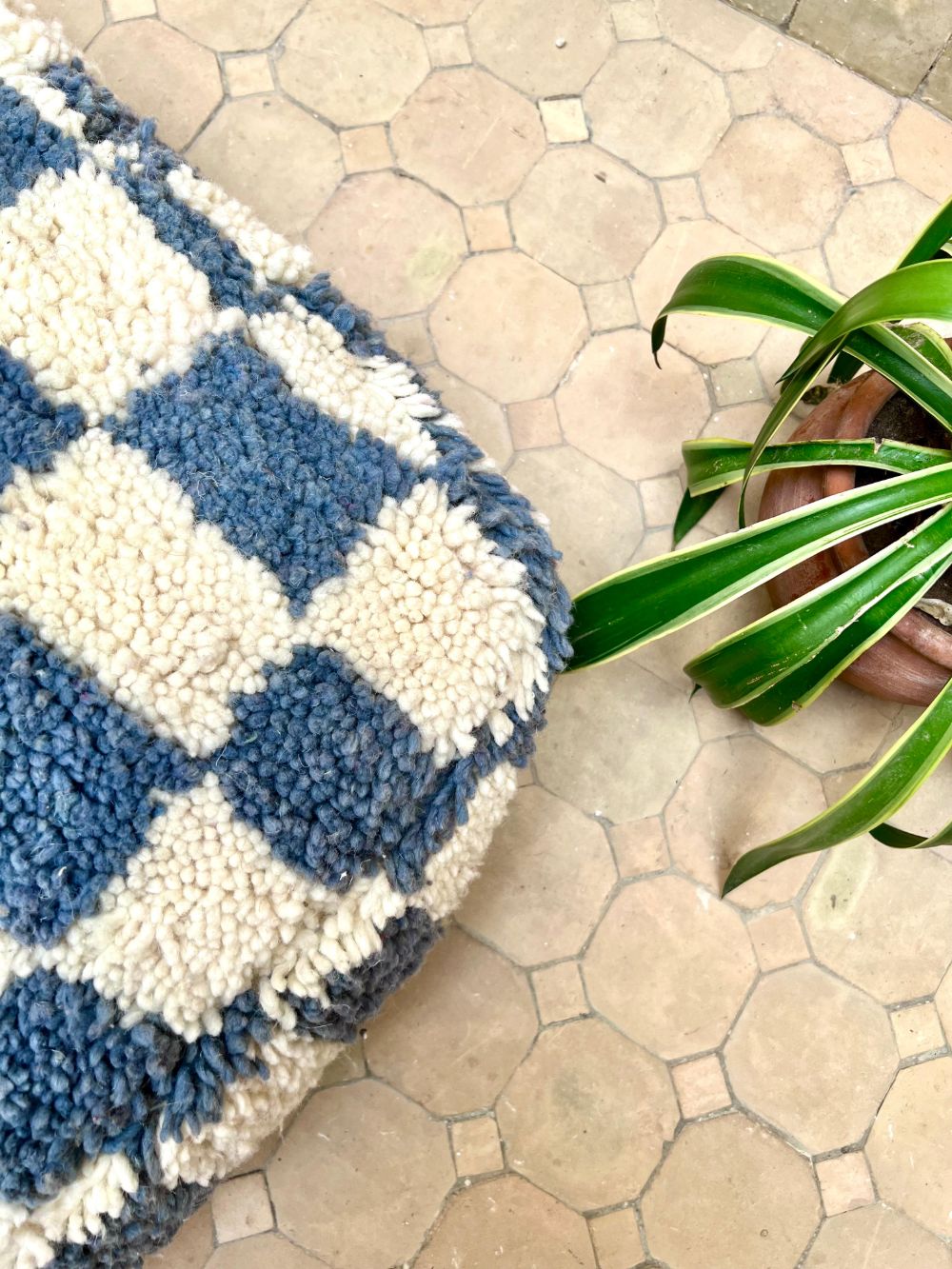 Moroccan Checkered Pouf