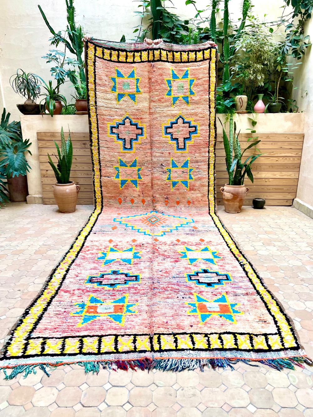 Moroccan Vintage Boujaad runner Rug 420x155cm