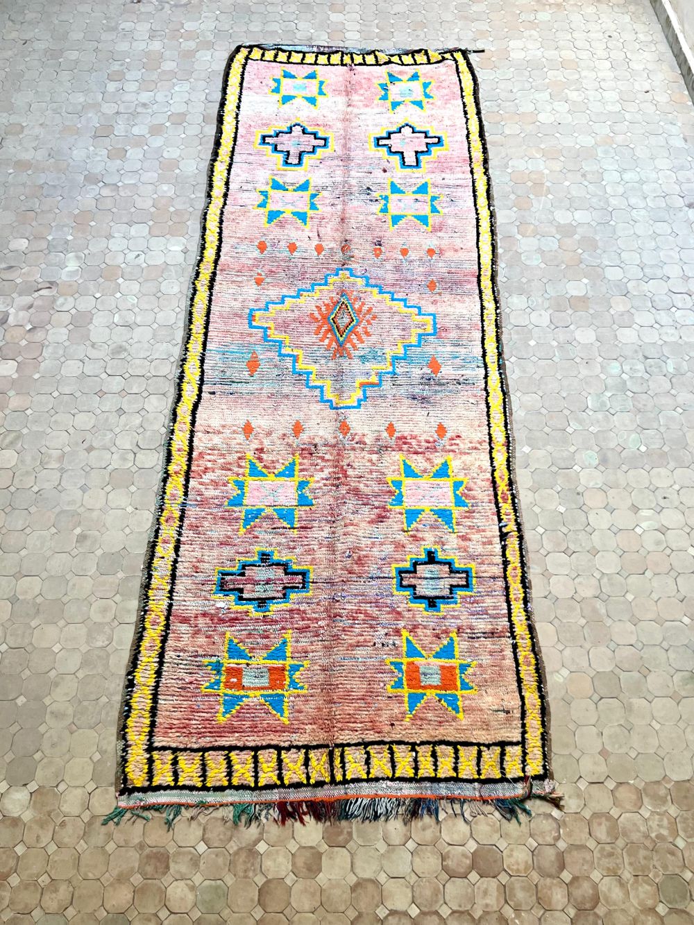 Moroccan Vintage Boujaad runner Rug 420x155cm