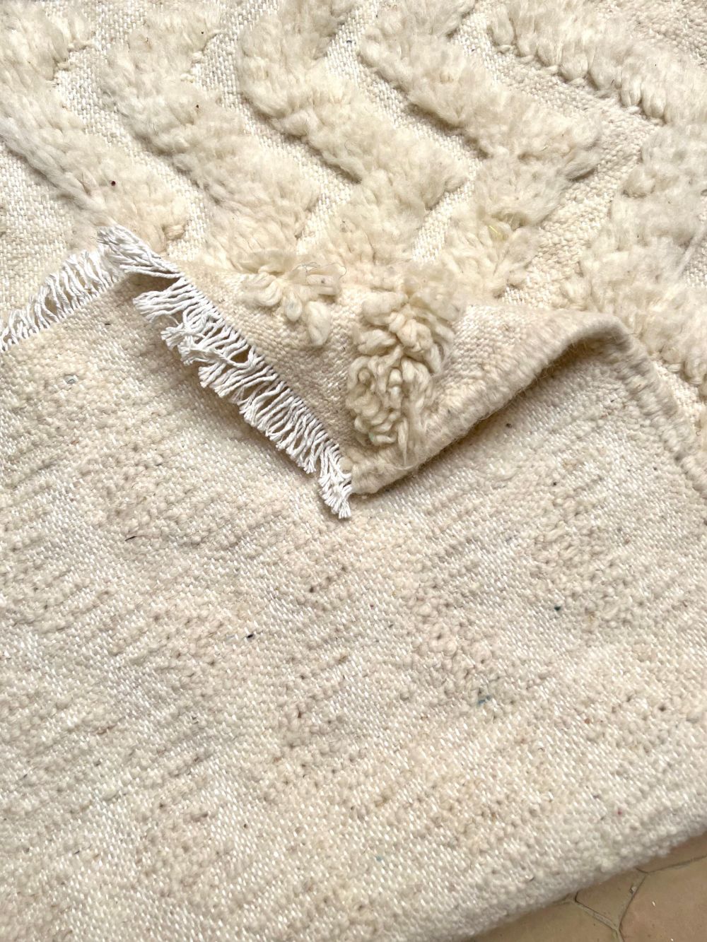 Marokkolainen valkoinen matto 105x50cm