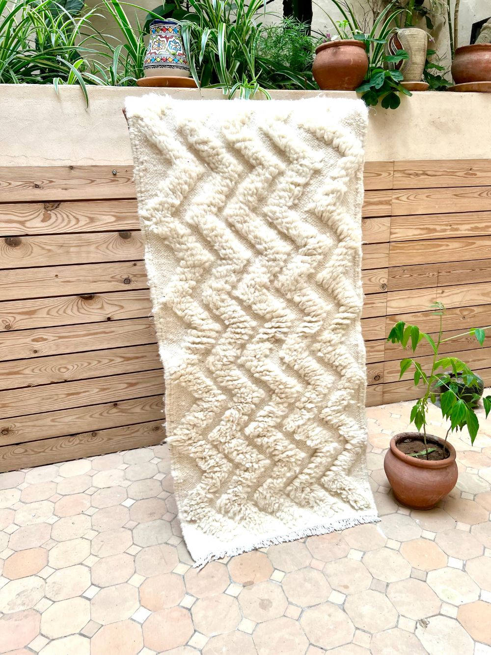 Marokkolainen valkoinen matto 105x50cm