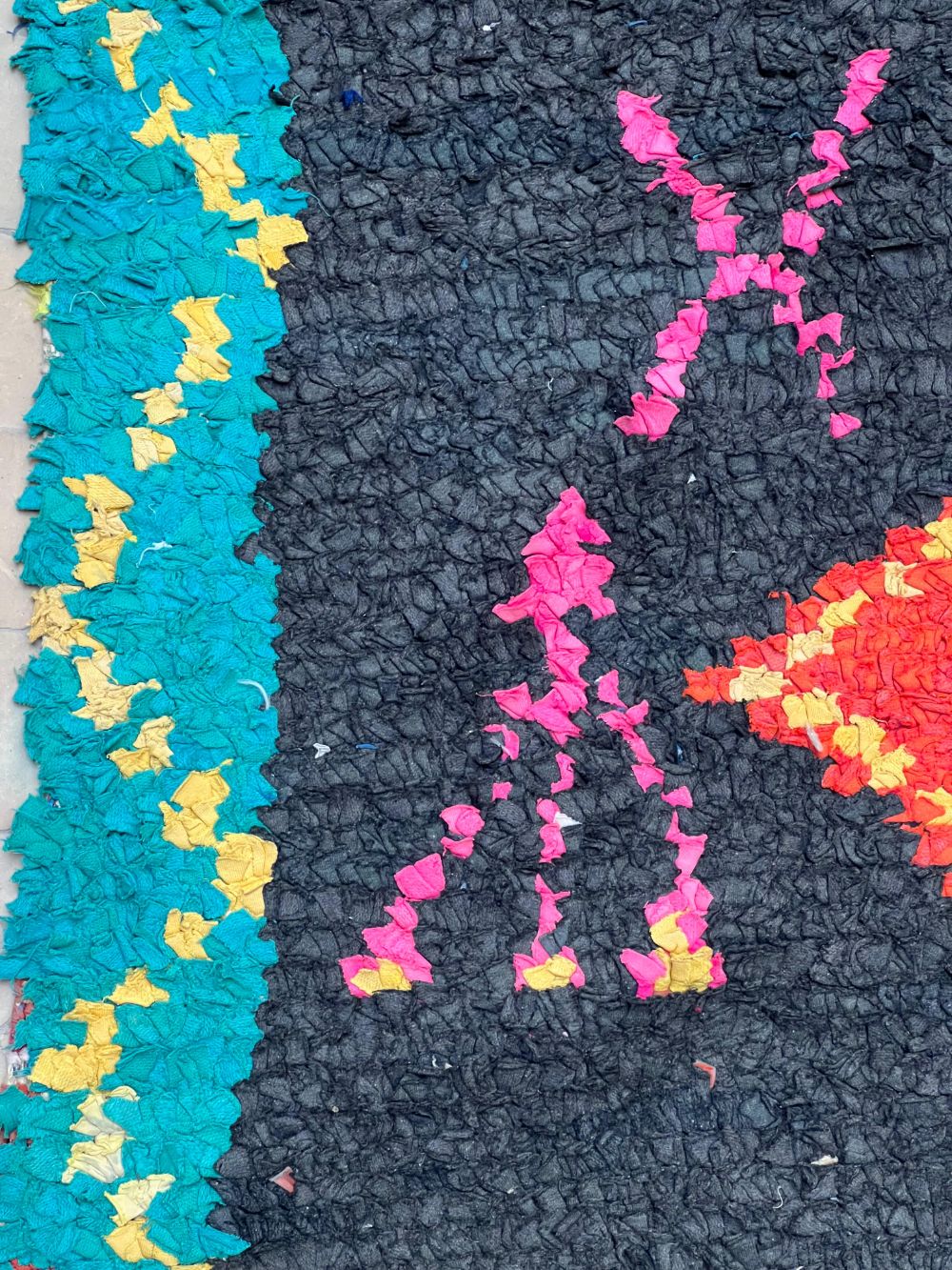 Moroccan Vintage Boucherouite Rug 335x150cm