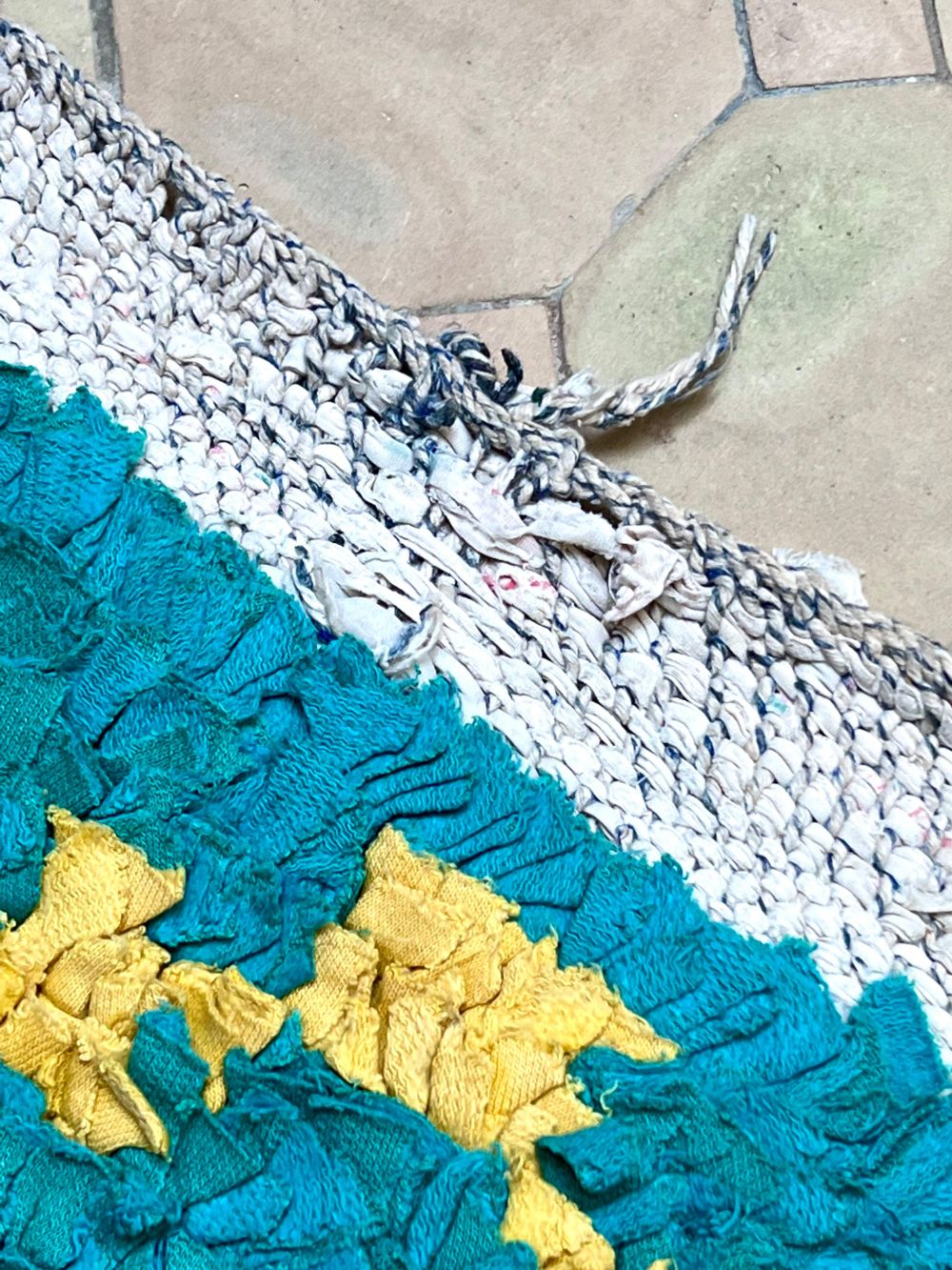 Moroccan Vintage Boucherouite Rug 335x150cm