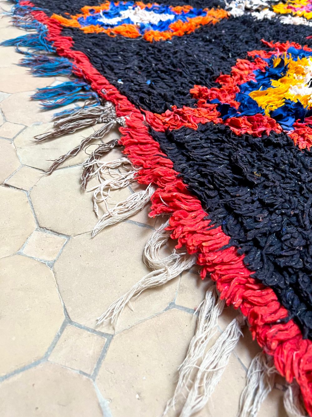 Moroccan Vintage Boucherouite Rug 220x150cm