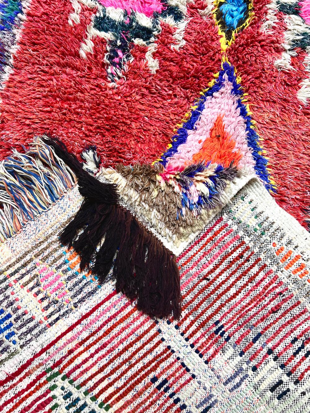 Moroccan Vintage Boucherouite Rug 210x105cm