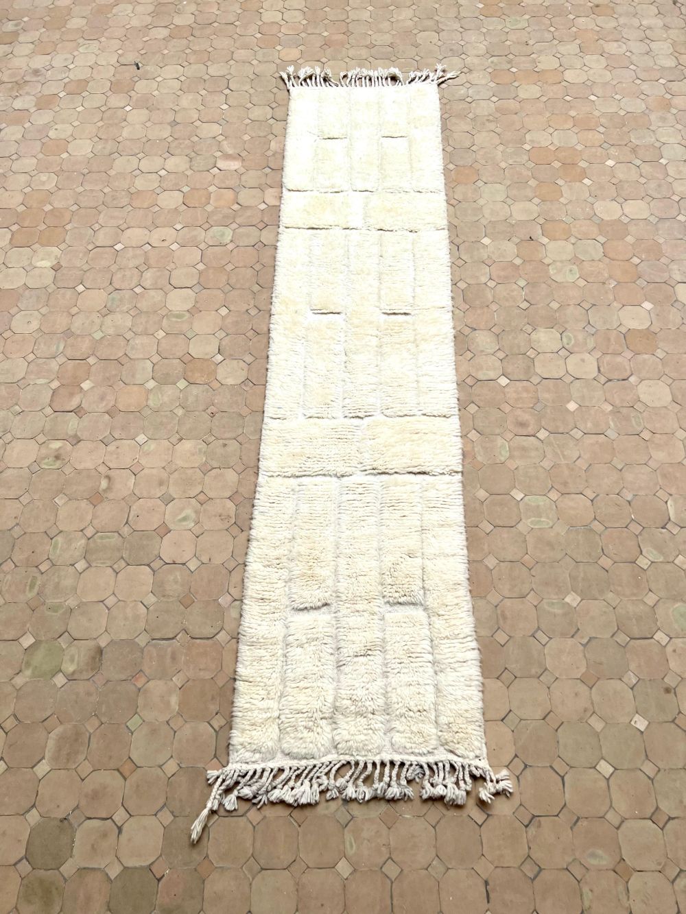 Marokkolainen valkoinen matto 255x60cm