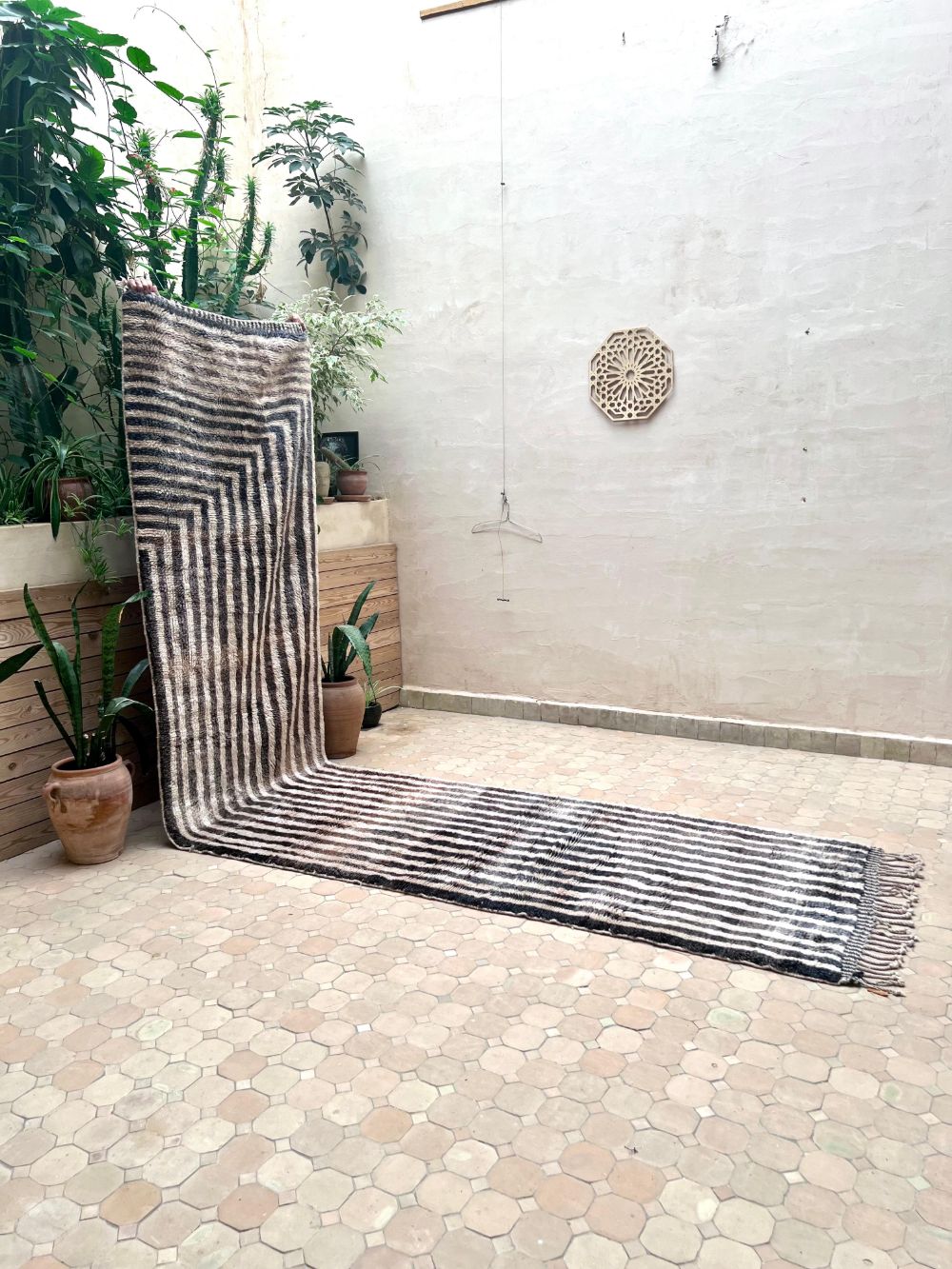 Moroccan Art Deco Mrirt Runner Rug 410x95cm