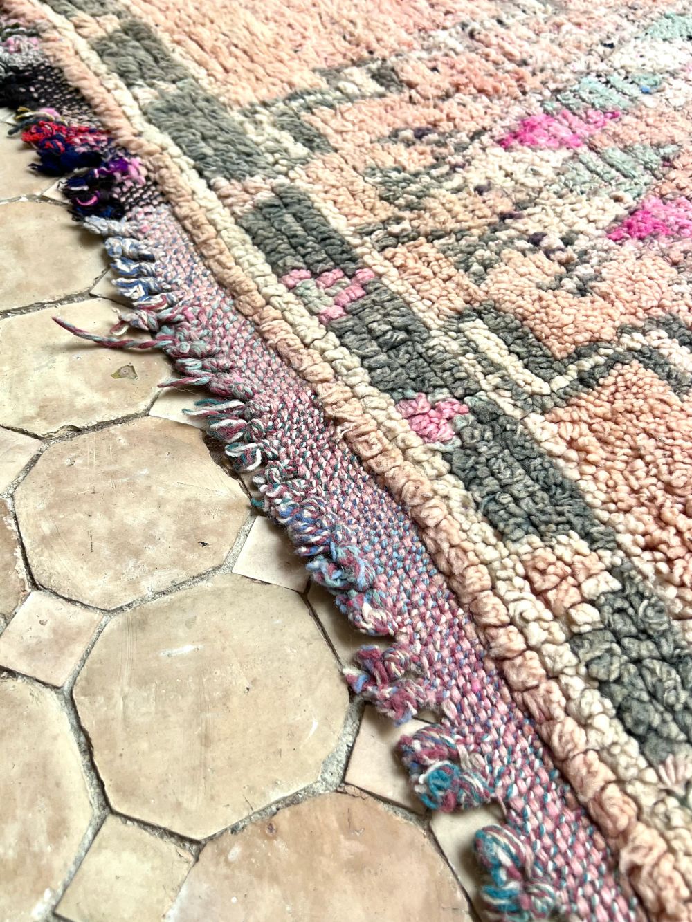 Moroccan Vintage Boujaad runner Rug 345x110cm