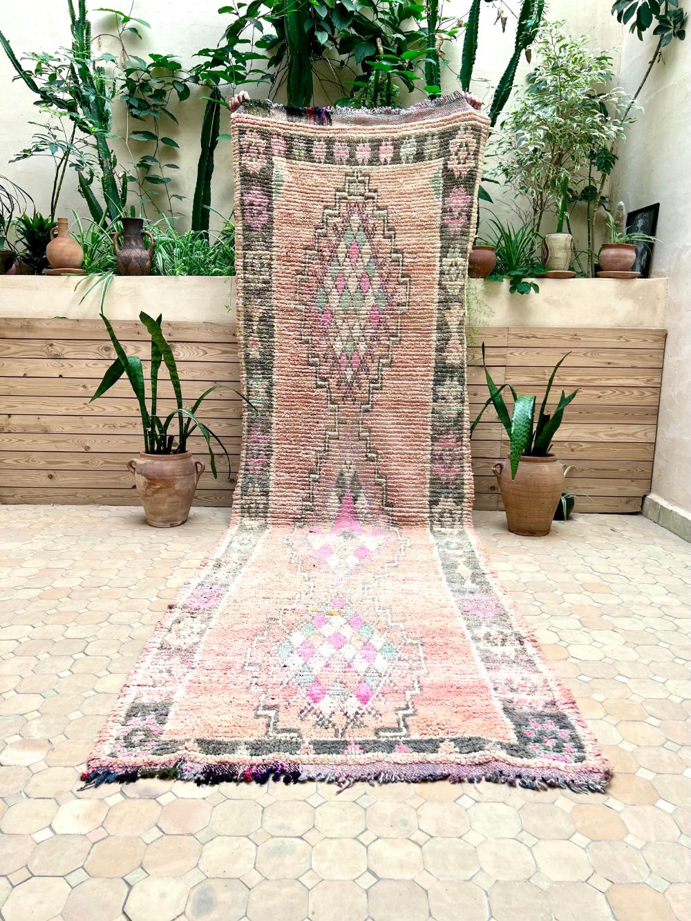 Marokkolainen vintage Boujaad käytävämatto 345x110cm