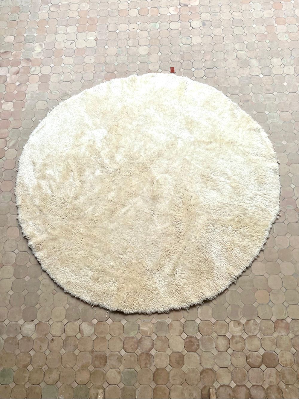 Moroccan Cream Round Rug 200cm
