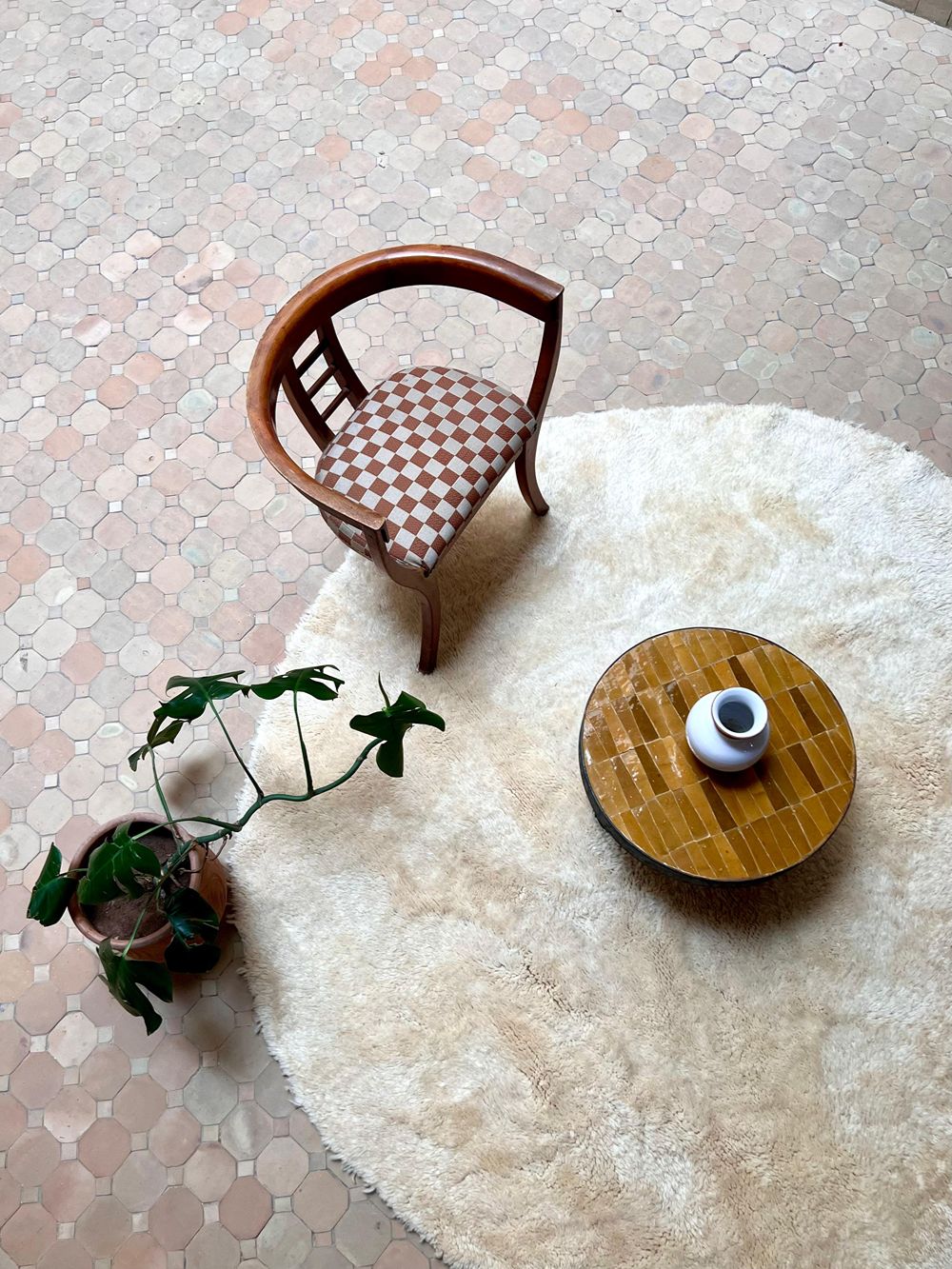 Moroccan Cream Round Rug 200cm