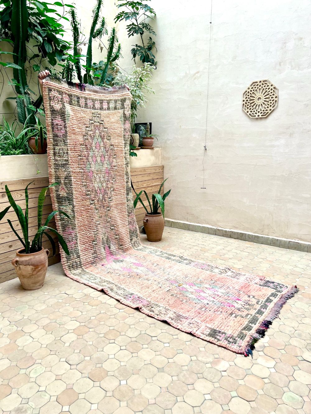 Moroccan Vintage Boujaad runner Rug 345x110cm