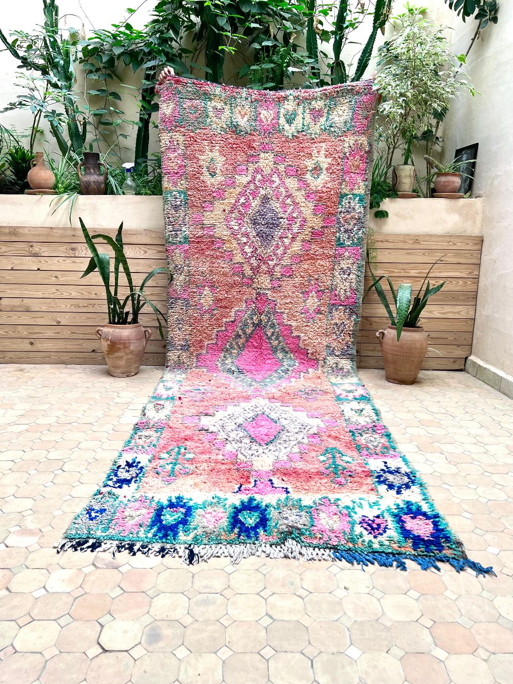 Jutta: Moroccan Vintage Boujaad runner Rug 355x125cm