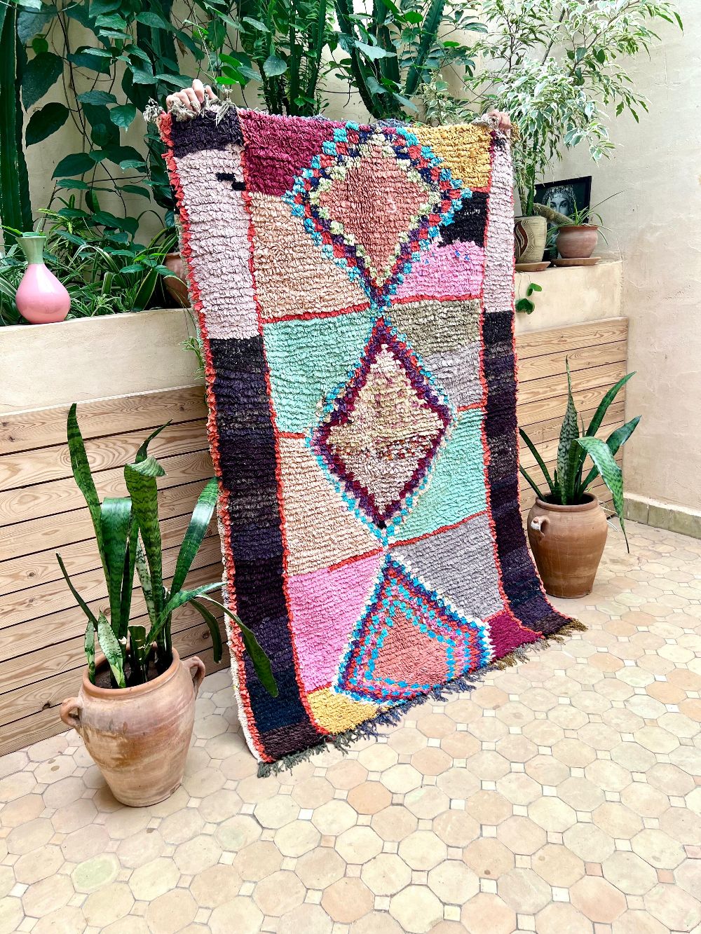 Moroccan Vintage Boucherouite Rug 170x110cm