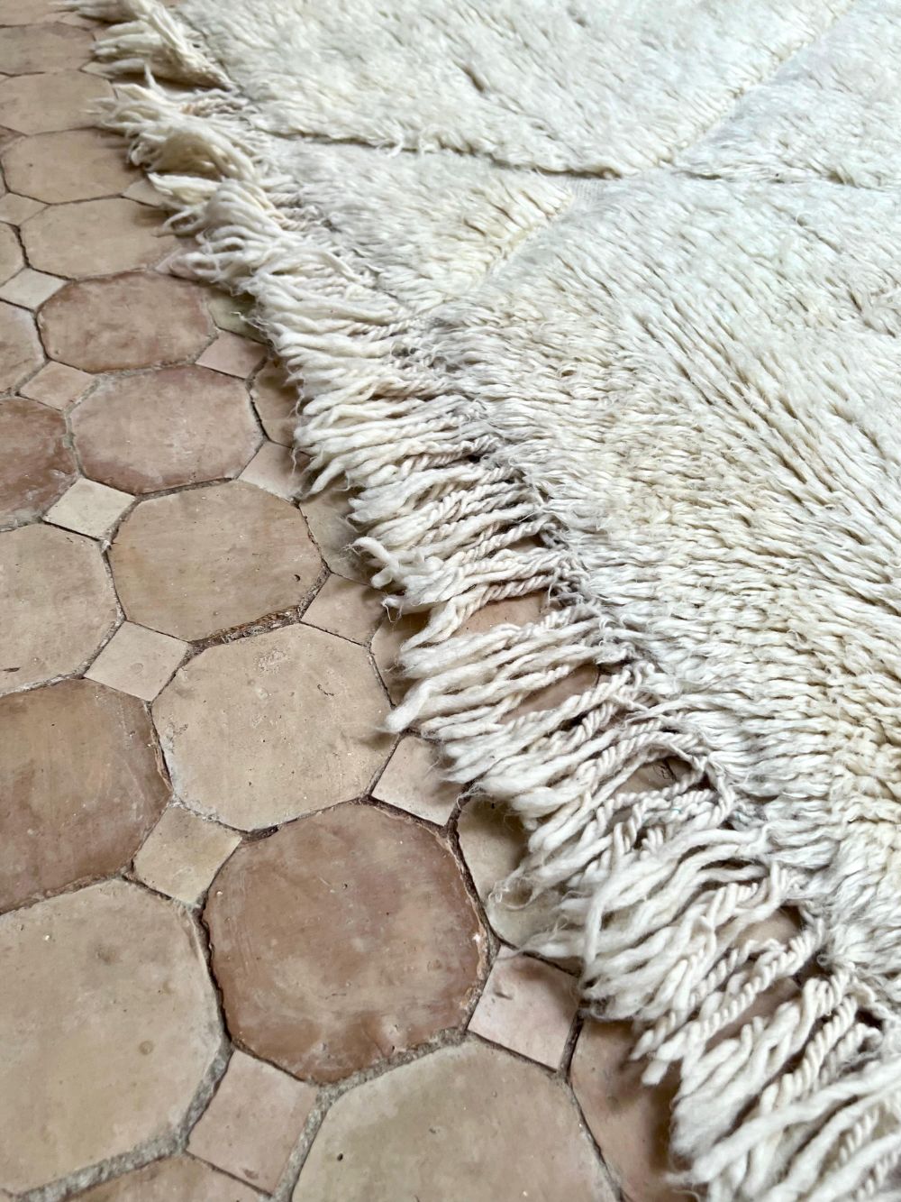 Moroccan All White Rug 300x200cm