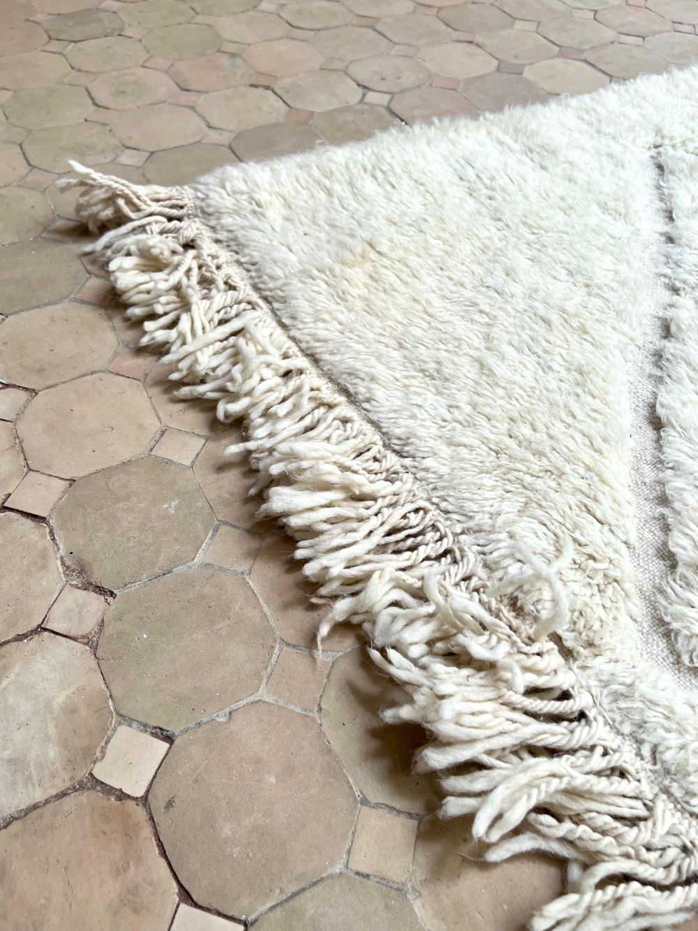 Moroccan All White Rug 300x200cm