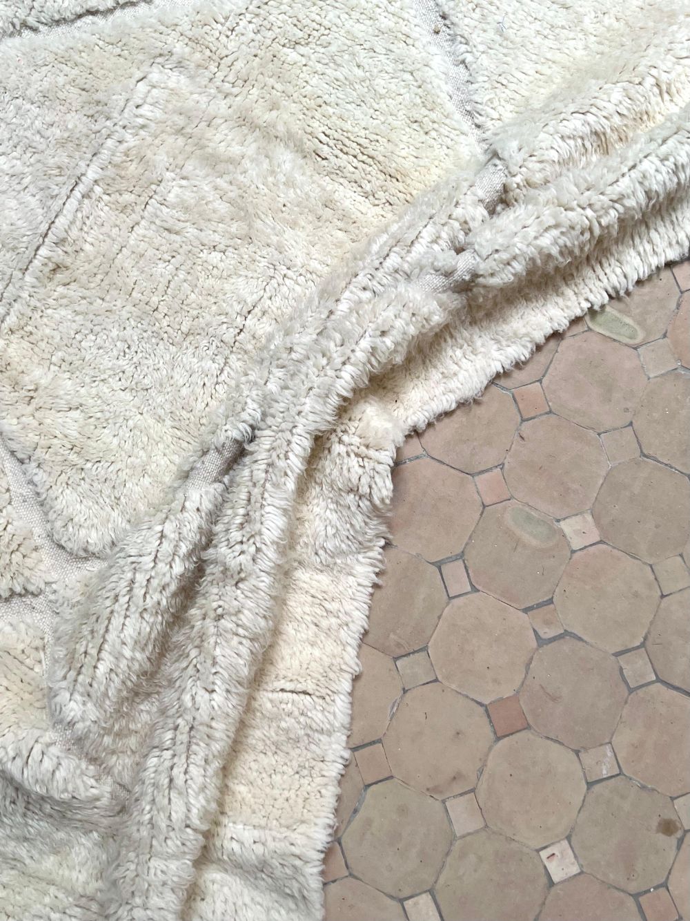 Moroccan All White Rug 300x200cm