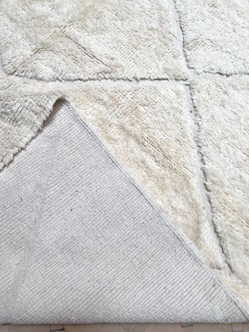 Moroccan All White Rug 300x200cm