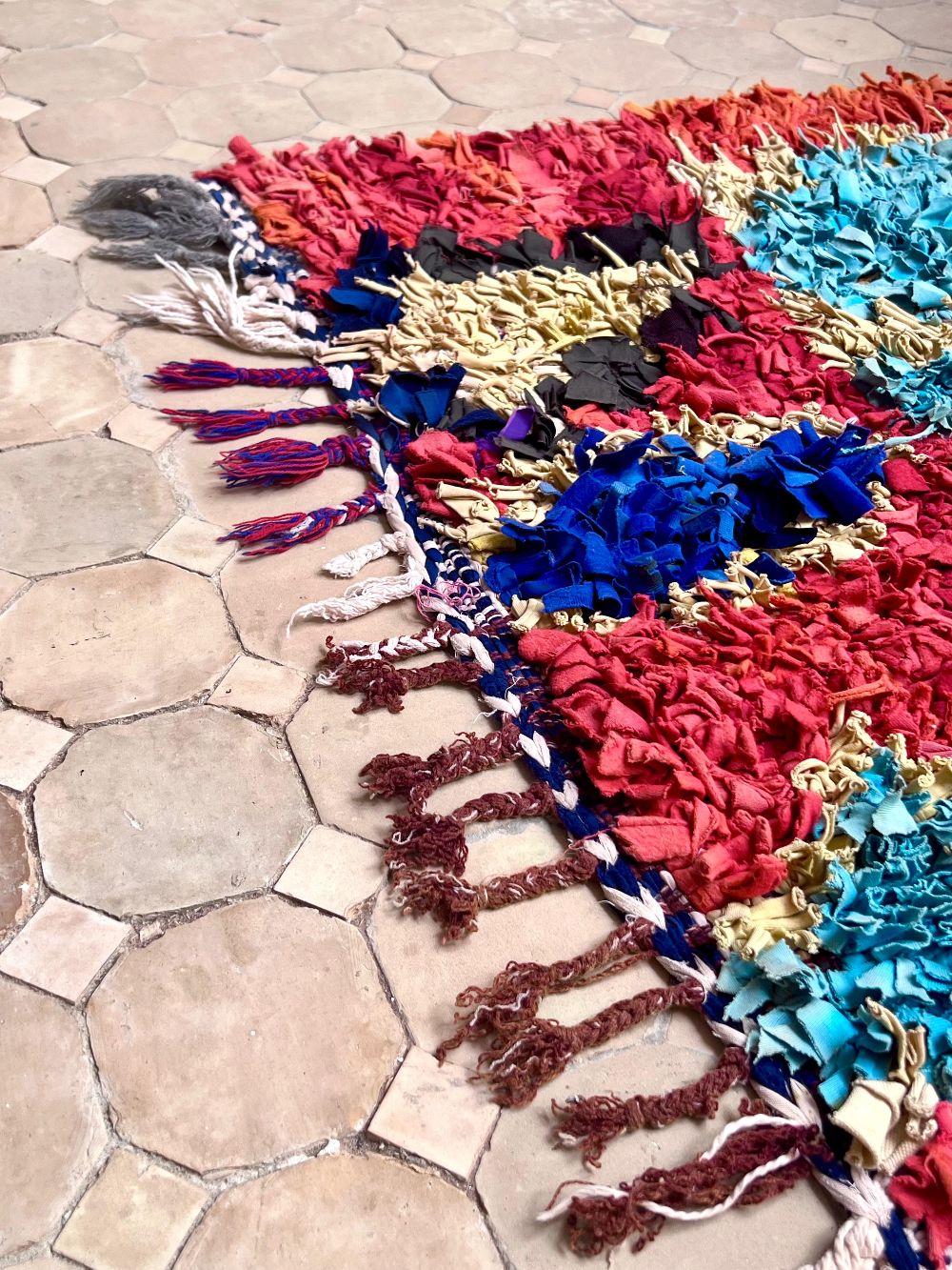 Moroccan Vintage Boucherouite Rug 190x110cm