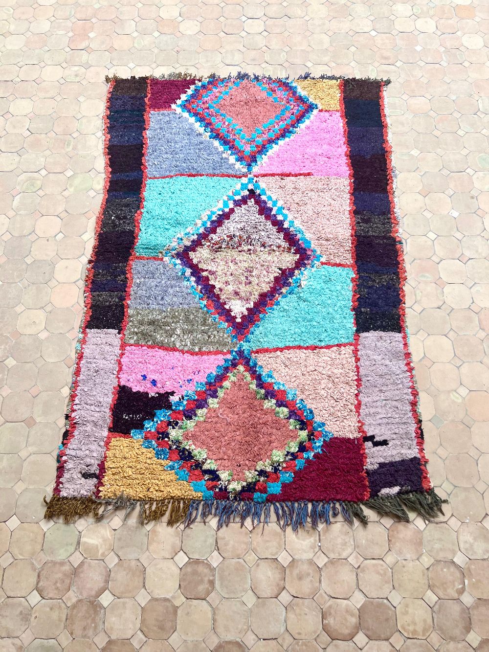 Moroccan Vintage Boucherouite Rug 170x110cm