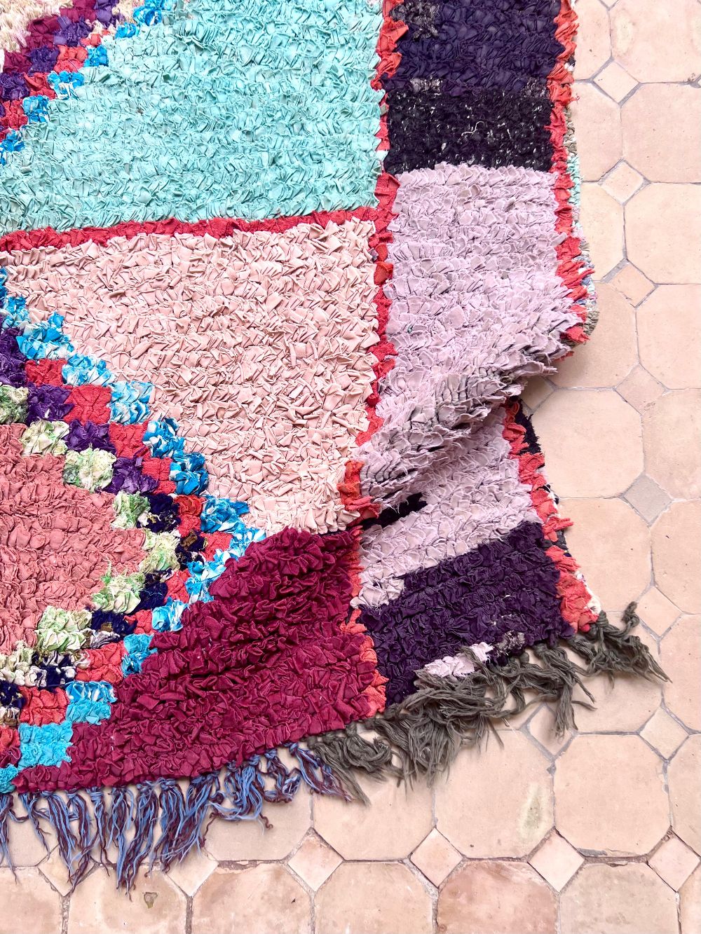 Moroccan Vintage Boucherouite Rug 170x110cm