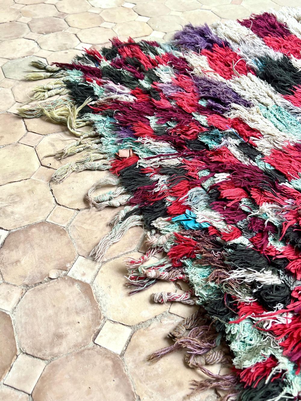 Moroccan Vintage Boucherouite Rug 150x95cm