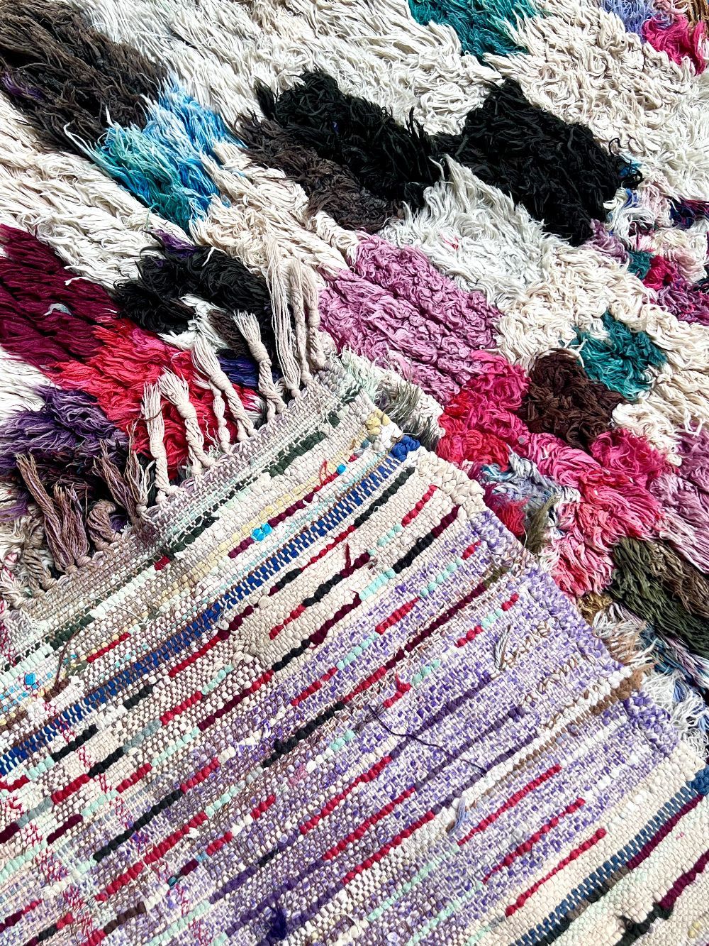 Moroccan Vintage Boucherouite Rug 150x95cm