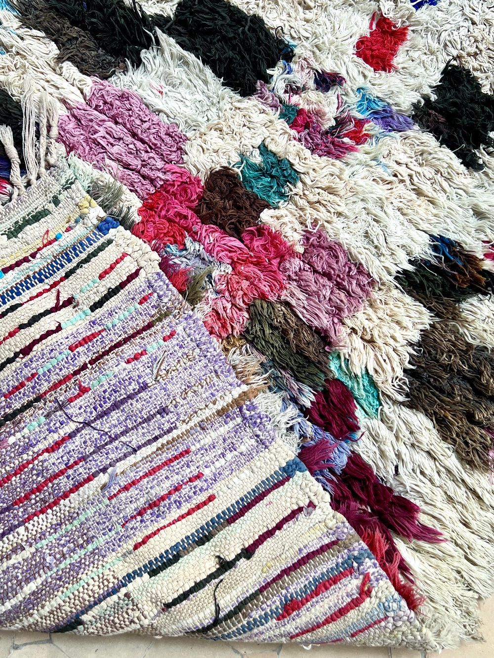 Moroccan Vintage Boucherouite Rug 150x95cm