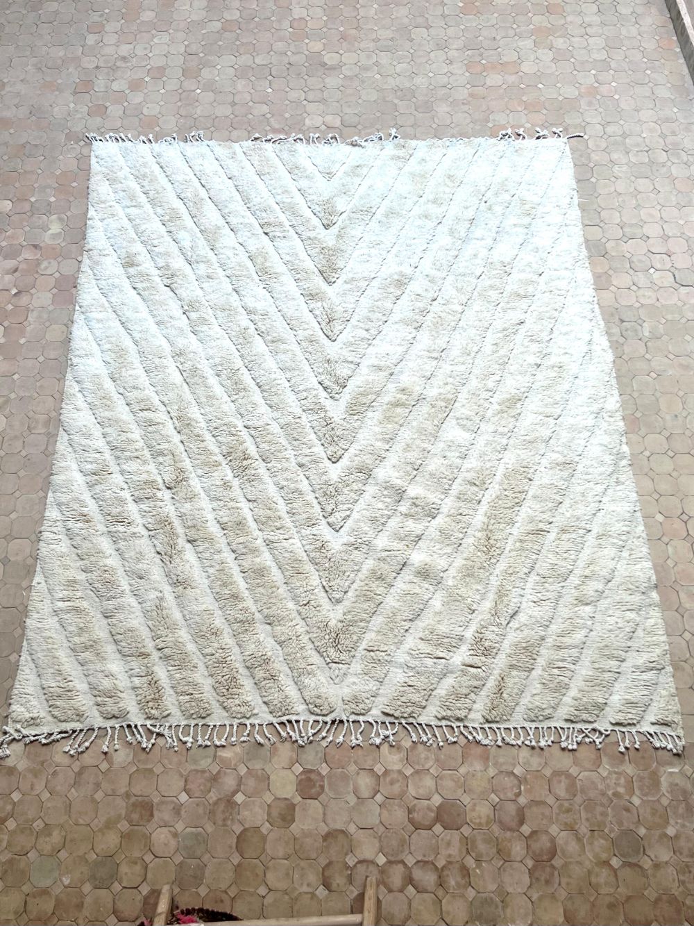Moroccan All White Rug 295x245cm