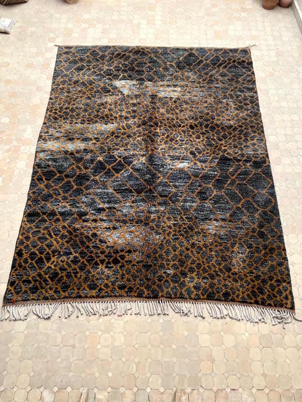 Moroccan Black Panther Rug 320x245cm