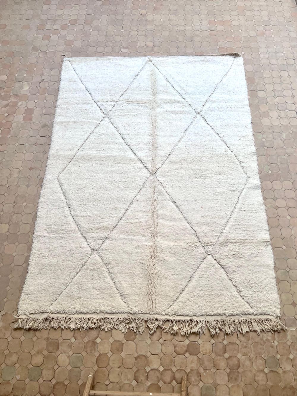 Moroccan All White Rug 300x205cm