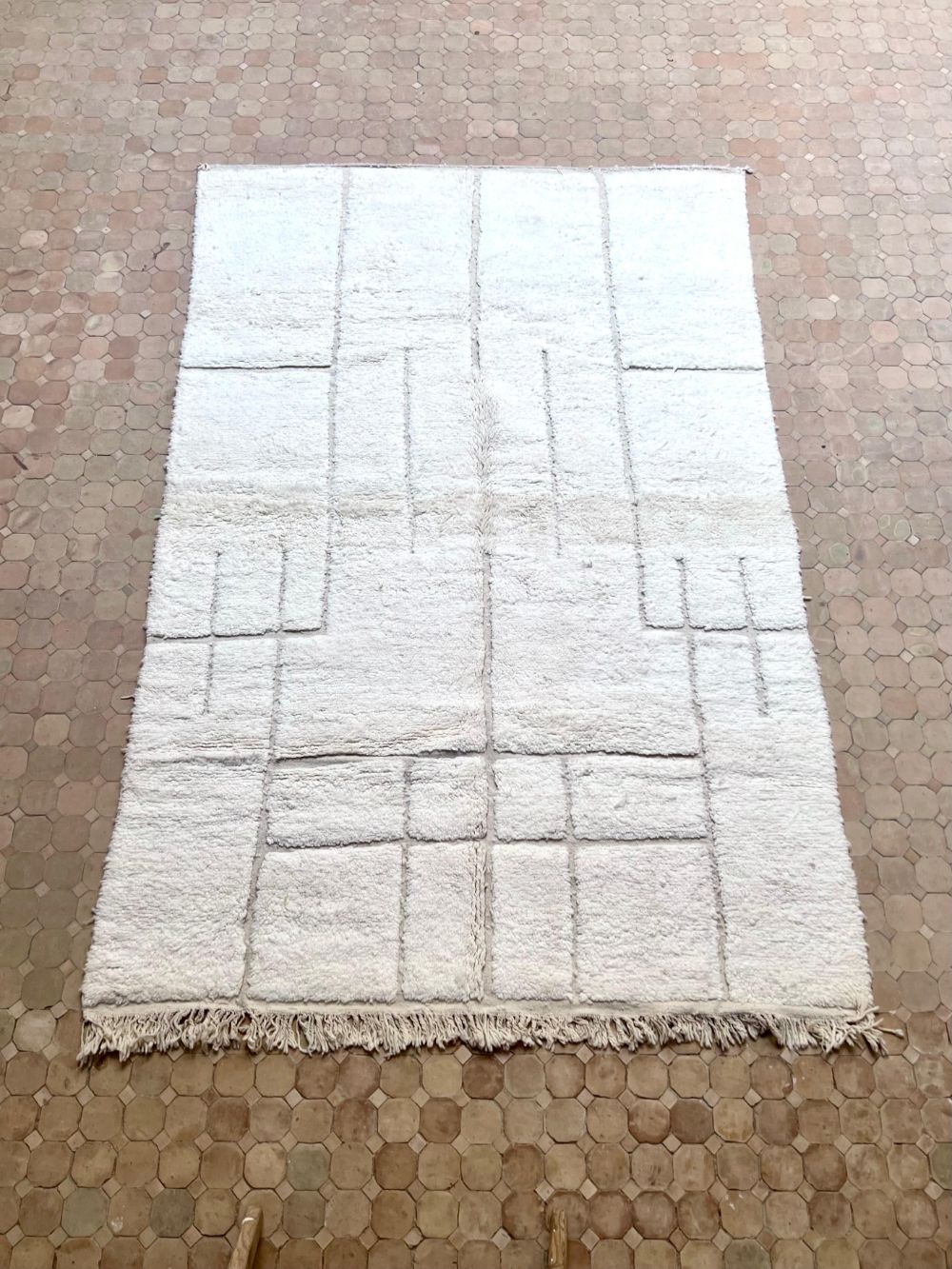 Moroccan All White Rug 300x195cm