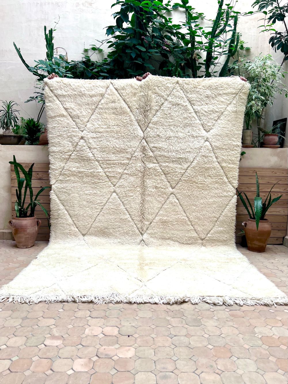 Moroccan All White Rug 300x200cm