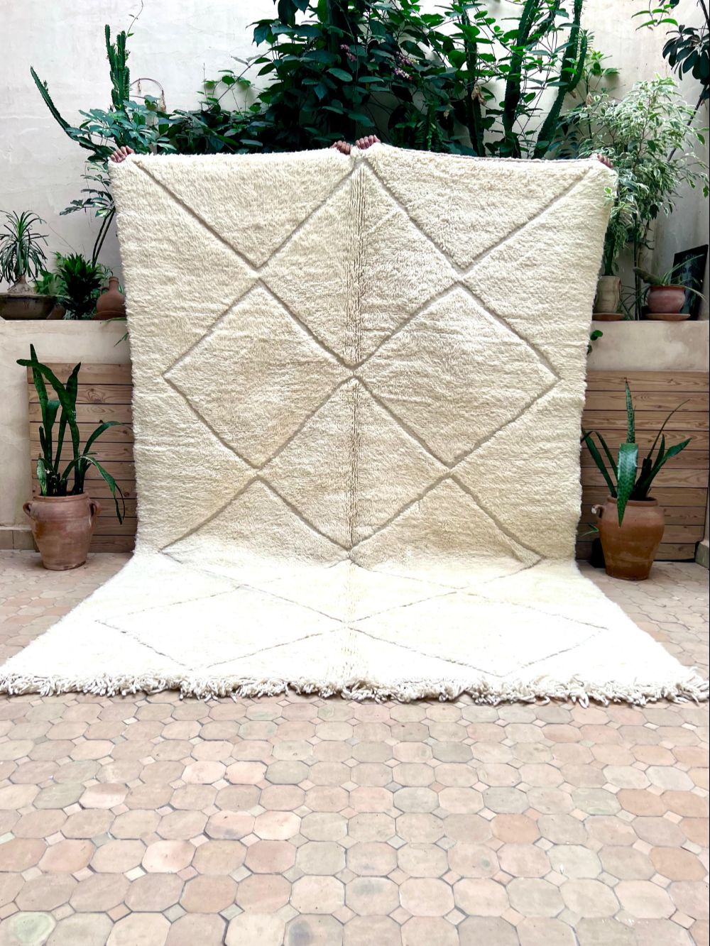 Moroccan All White Rug 300x200cm