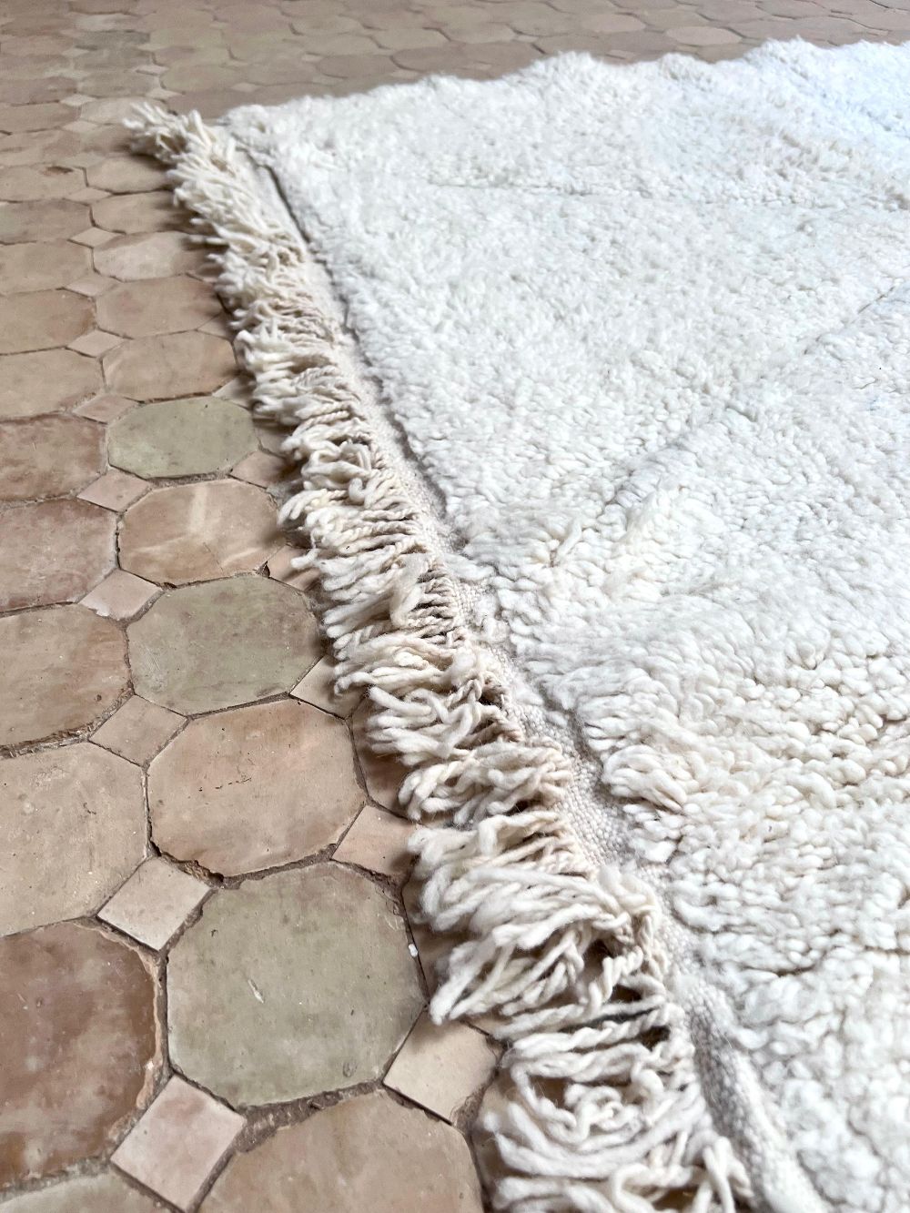 Moroccan All White Rug 300x200cm