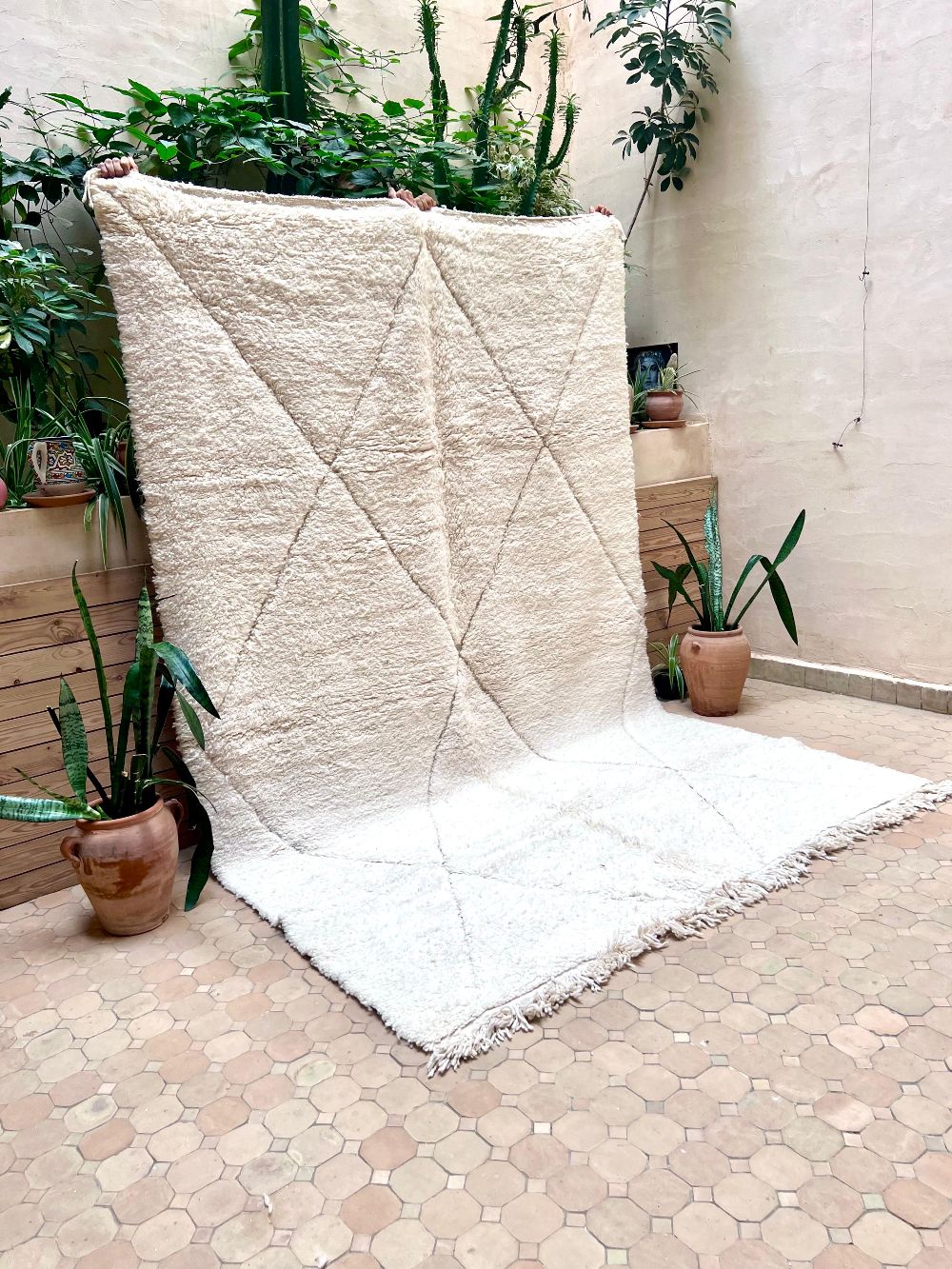 Moroccan All White Rug 300x200cm